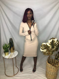 Zip Me Up Skirt Set - Nude