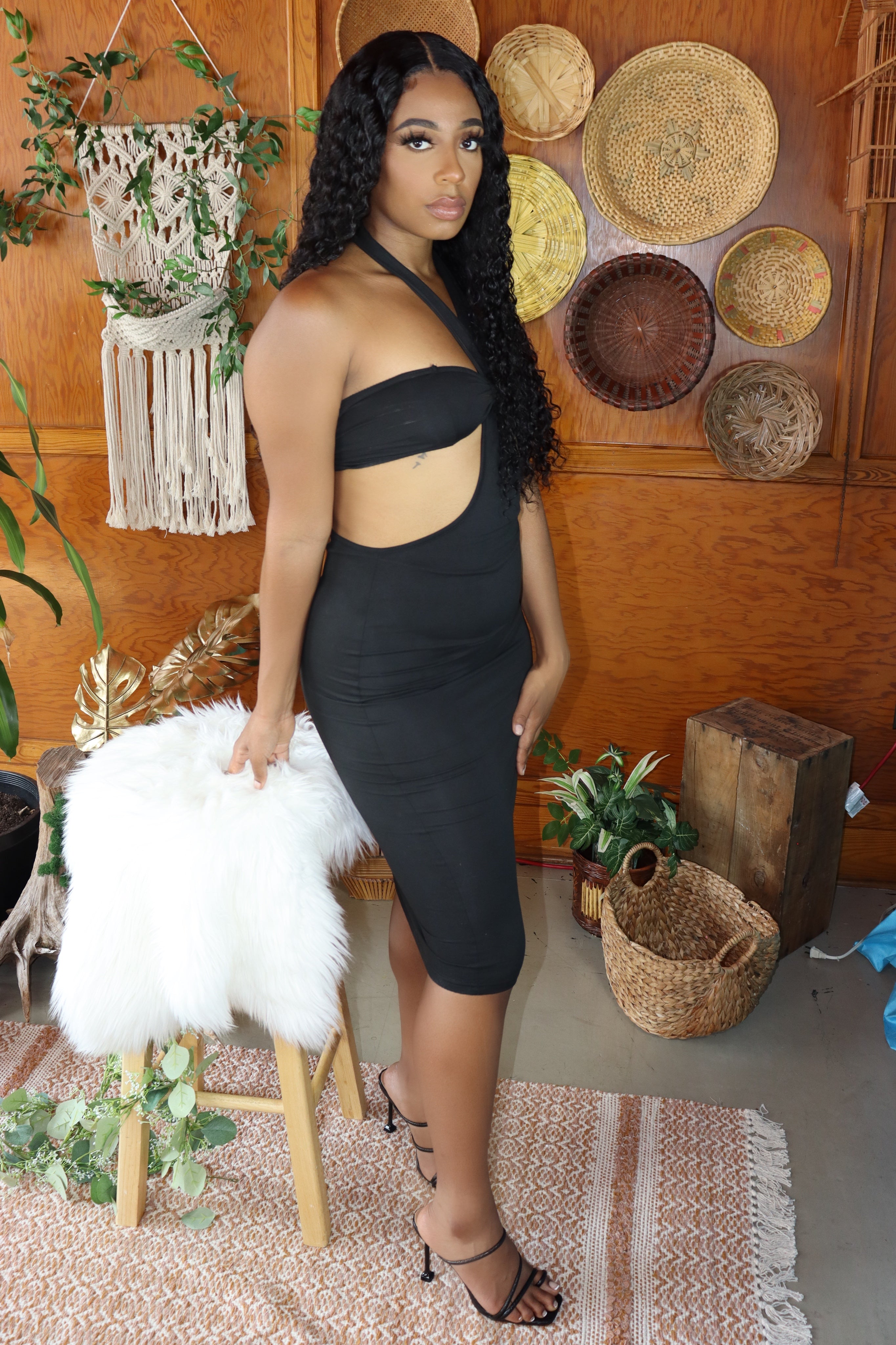 Island Gyal Halter Dress